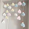 Cortina de porta de nuvem branca estilo creme fofo decoração suspensa fofa estilo ins japonês cortina suspensa quarto de criança decoração criativa casa