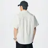 Ropa de Hombre Xintang Camisa de Manga Corta para Hombre con Cuello de Solapa, Chaqueta Camisa Versátil Casual Simple Retro Japonesa para Adolescentes