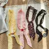 Bufanda de Cuadros Fresca y Sencilla Estilo Coreano con un Toque Juvenil, Moderna y Casual para Salidas, Bufanda de Seda de Primavera, Accesorio de Cuello Delgado y Artístico