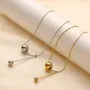 Nuevo collar de acero inoxidable con bola dorada de lujo no se decolora cadena de clavícula niche diseño para mujer colgante venta al por mayor