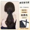 Peruca Curta para Mulheres, Estilo Amarrar, Cachos em Forma de Pera, Rabo de Cavalo Curto, Cabelo Longo Cacheado, Cabelo Sintético Trançado, Rabo de Cavalo Longo Cacheado