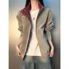 Chaqueta de cuero PU roja de alta gama tipo patchwork para mujer, chaqueta de aviador de otoño con cuello alto, estilo workwear, chaqueta de béisbol para pareja