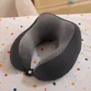 Almohada de Espuma Viscoelástica de Color Sólido en Forma de U, Almohada Redonda de Viaje para el Cuello, Almohada de Espuma Viscoelástica en Forma de U al por Mayor con Impresión de Logo