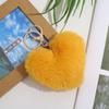 Llavero colgante de pompón de corazón multicolor, adorno colgante para coche, pequeño corazón de durazno de felpa con estampado de leopardo, accesorios de joyería al por mayor