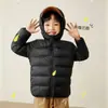 Roupas Infantis para Pais e Filhos, Roupas de Seda de Pena, Novo Estilo de Inverno, Leves e Curtas, Crianças Médias e Grandes, Meninos e Meninas, Jaqueta com Capuz para Bebê