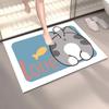 Alfombra de piso de dibujos animados de barro de diatomeas suave, alfombra absorbente para baño, tapete antideslizante de secado rápido para pies, alfombra de puerta