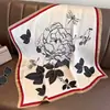Pañuelo pequeño cuadrado de seda estilo chino para mujer, pañuelo para la cabeza para primavera, otoño y verano, para combinar con blusas, protector de cuello, estilo fino, adecuado para madres