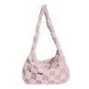 Bolso mujer 2023 otoño e invierno nuevo moda coreana felpa cuadros bolso de axila bolso de hombro para dama bolso peludo venta al por mayor