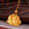 Pingente de água estilo nacional vietnamita areia dourada antiga francesa ouro mandarim pato novo estilo étnico chinês mandarim pato lótus suéter colar feminino