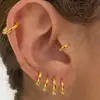 Brincos de Argola Geométricos Simples da Moda Coreana Estilo Frio Aço Inoxidável Banhado a Ouro 18K Brincos de Alta Qualidade para Mulheres