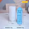 Molde de silicone cilíndrico tridimensional em relevo para vela de aromaterapia, com figura feminina em formato de haste longa, molde cilíndrico de gesso para coluna romana.