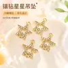 Colgante Doble Estrella Exquisito Oro Kc DIY Collar Pulsera Colgante Fábrica de Joyería Venta Directa Se Puede Lote Mixto Transfronterizo