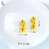 Cuentas Cuadradas Flor de Durazno Vajra Accesorios para Joyería DIY Latón Dorado Arena Antigua Agujero Pasante Patrón de Dragón Carácter de Fortuna Estilo Étnico