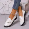 Comercio exterior transfronterizo talla grande otoño 2026 nuevos mocasines de suela gruesa y tacón grueso para mujer, zapatos de cuero slip-on estilo británico