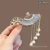 Pinza para el pelo única y hermosa con forma de pipa para mujer, pinza lateral para flequillo, pinza para el pelo de la frente, pinza de pico de pato sin costuras, accesorio para el pelo, pasador