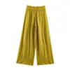 Calça Feminina Casual Longa Lisa de Cor Sólida Estilo Europeu e Americano Verão 2026 12549 Cor da Foto Estilo Básico Costura