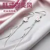 Aretes Dulces de Flores Estilo Coreano Moda Elegante Borla Ola Largos Zircón Rosa Aretes Aretes Joyería para Orejas de Mujer