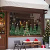 Decoraciones navideñas para fiestas Pegatinas electrostáticas para puertas de vidrio para ventanas y gabinetes Bosque verde Copos de nieve Estrellas felices Piñas