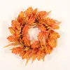 Guirlanda de Folhas de Bordo para Halloween Transfronteiriça, Guirlanda Dourada de Outono para Porta, Decoração de Ação de Graças para Varanda de Família, Interior e Exterior