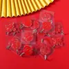Ganchos Adhesivos Fuertes con Carácter Rojo "Fu" para Colgar Objetos Pesados, Ganchos Festivos con Carácter "Fu" Ampliado, Tipo Adhesivo sin Taladro