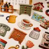 Pacote de Adesivos de Cartão Rígido Retro Story, Série Coleção Coisas Quentes, Tema Adesivo Pequeno Vida Diária Decoração DIY