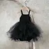Estilo coreano Ins Verano Niña Bebé Niña Bebé Hermanas Color Sólido Princesa Un año Vestido Tutú Vestido con Tirantes de Malla