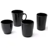 Taza de Melamina Comercial Restaurante Hotel Taza de Agua Olla Caliente Taza para Bebidas Tienda de Barbacoa Taza de Plástico Negro Engrosada Resistente a Caídas