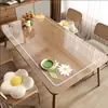 Protetor de Mesa de Vidro Macio, Espessado, Impermeável, à Prova de Óleo, Resistente ao Calor, Lavável, Toalha de Mesa de PVC, Placa de Cristal Cortável, Protetor de Mesa de Jantar Transparente