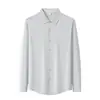 [10A Antibacteriano] Camisa clásica de otoño/invierno para hombre, resistente a las arrugas, de manga larga, informal y adecuada para el trabajo, diseño simple, top de infrarrojos lejanos