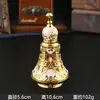 Botella rellenable vintage desgastada hecha de metal y vidrio con pintura esmaltada, botella de perfume fragancia árabe egipcia Dubái, botella con aplicador