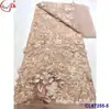 Vestido de Noiva Retro Francês Totalmente Bordado com Lantejoulas Flor Grande Bordado Tecido de Renda Vestido Vestido Malha Bordado Atacado