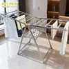 Estante Metálico Plegable de Acero Inoxidable para Secar Ropa, Superventas Transfronterizo para Dormitorio y Balcón, Estante de Pie para Uso Doméstico, Venta al por Mayor Directa de Fábrica
