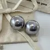 Brincos Pérola Cinza Platina Pequenos Elegantes Retrô Estilo Frio Ins Exagerados Retrô Franceses Brincos para Mulheres