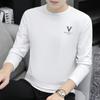 Camiseta de Manga Longa para Homem Primavera e Outono 2026 Novo Estilo Brilho de Seda Fina Modal Tendência Camisa Base Preta Top