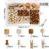 Set de 200 Clavos de Madera en Forma de I, Chinchetas, Clips de Posicionamiento para Pared de Fotos de Oficina, Set Color Café, Transfronterizo de Cinco Rejillas