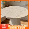 Mesa de Centro Redonda Patchwork de Travertino Natural Estilo Vintage Mesa de Chá Artística Espaço Comercial Mesa de Jantar de Pedra de Alta Qualidade Em Estoque