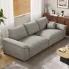 Sofá vela de chenille multicolor cor creme estilo francês para sala de estar, apartamento, espaço pequeno, sofá de tecido de linha reta removível e lavável