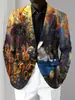 Chaqueta de Manga Larga con Botones, Pigmento Salpicado, Temperamento Iridiscente, Traje de Moda para Sesión de Fotos de Revista, Parte Superior WL8, Resistente a las Arrugas