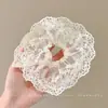 Suave con el cabello, elegante y con estilo, scrunchie, pasador de malla floral pequeño estilo coreano, accesorio para el cabello plisado de estilo de hada