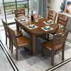Mesa de comedor de madera maciza para el hogar, mesa de comedor cuadrada y redonda de doble uso, mesa de comedor plegable, mesa de comedor pequeña para el hogar y combinación de sillas