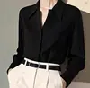 Elegante Camisa de Manga Larga con Cuello Burdeos Retro Impresionante para Mujer, Nuevo Estilo Primavera y Otoño, de Alta Gama y Súper Elegante, Favorecedora y que Resalta la Figura