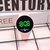 Reloj electrónico LED redondo simple y moderno de estilo coreano para estudiantes, luz verde, para hombre y mujer, deportivo casual que combina con todo, con pantalla táctil