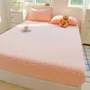 Juego de Sábana Bajera Ajustable de Algodón Puro Color Grado Materno e Infantil Clase A, Sábana Bajera Individual de Algodón Lavado Cuadros Simples, Cubre Cama, Sábana