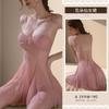 Para no estar a la altura de la juventud sexy lencería sexy camisón halter de corte bajo de malla cintura perspectiva libre puro deseo tentación pijamas