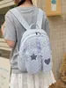 Mochila de Verano Energética Rosa Melocotón con Orejas de Conejo, Bolso de Estudiante Suave y Dulce con Retazos de Encaje, Mochila para Compras de Vacaciones