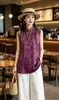 Nuevo chaleco sin mangas para mujer estilo chino con bordado pesado vintage, cuello alto, jacquard de rayón, camiseta sin mangas estilo tradicional
