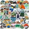 100 Pegatinas Estilo Camping Estilo Camping al Aire Libre Senderismo Coche Laptop Taza de Agua Patineta Pegatinas de Graffiti Impermeables