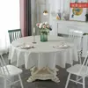 Mantel Redondo Grande para Restaurante Plástico PVC Redondo Mantel Redondo para Mesa Redonda de Hotel Mantel para Mesa Redonda de Comedor Mantel Impermeable a Prueba de Aceite Sin Lavado
