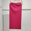 Qualidade de Balcão Primavera e Verão 2024 Elegante Plissado Casual Moda Versátil Elegante Roupa de Trabalho Saia com Fenda Frontal