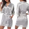 Batas de Noche Tallas Grandes Europeas y Americanas Más Vendidas, Lencería Sexy, Batas de Baño Sexys Más Vendidas de Comercio Exterior, Pijamas de Seda de Hielo 3025